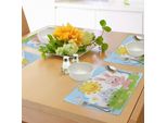 Tovagliette Per Bambini Abakuhaus, Simpatico Coniglietto Nel Giardino Fiorito Con Allegri Insetti E Farfalle Stampati, Decorazione Da Tavola In Tessuto Resistente Ai Colori Per La Sala Da Pranzo E La Cucina, Multicolore