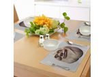 Tovagliette Umoristiche Abakuhaus, Meme Imbarazzante Con Espressione Facciale Insolita Ugly Mock Smug Forum Art Design, Tiscjdeco In Tessuto Resistente Al Lavaggio Per La Sala Da Pranzo E La Cucina, Perla E Tan