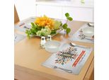 Tovagliette Tribali Abakuhaus, Design Moderno Con Dettagli Etnici Sì All'avventura Citazione White Backdrop Artwork, Tiscjdeco In Tessuto Resistente Al Lavaggio Per La Sala Da Pranzo E La Cucina, Multicolore