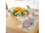 Tovagliette Tribali Abakuhaus, Procione Etnico In Stampa Boho Hippie Selvaggia Etnica Originale Degli Indigeni, Tiscjdeco In Tessuto Resistente Al Lavaggio Per La Sala Da Pranzo E La Cucina, Multicolore