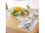 Tovagliette Abakuhaus Umoristiche, Mascotte Wut Guy Meme Faccia Con Grandi Occhi Pieni Di Rabbia Hipster Smile Art, Tiscjdeco In Tessuto Resistente Al Colore Per La Sala Da Pranzo E La Cucina, Bianco E Nero