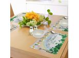 Abakuhaus "Tovagliette Per Il Giorno Di San Patrizio, Auguri Di Festa Con Arcobaleno E Bandiere, Trifoglio Fortunato, Decorazioni Per La Tavola In Tessuto Resistente Ai Colori Per La Sala Da Pranzo E La Cucina, Multicolore"