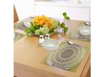 Tovagliette Abakuhaus Mandala, Motivo Floreale Ombre Mandala, Stampa Etnica Ispirata Alla Regina, Design Hippie, Tiscjdeco In Tessuto Resistente Al Lavaggio Per Sala Da Pranzo E Cucina, Senape E Bianco