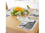 Abakuhaus Tovagliette Egiziane, Antica Era Antica Egitto Faraone King Pose Con Un Uccello Falco Schizzo Immagine, Tiscjdeco In Tessuto Resistente Al Colore Per La Sala Da Pranzo E La Cucina, Bianco E Nero
