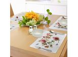 Tovagliette Abakuhaus Con Motivi Floreali, Stile Shabby Chic Con Boccioli Di Rosa, Foglie, Tulipani, Dettagli Floreali E Farfalle, Stampa Ecologica Naturale, Decorazioni Da Tavola In Tessuto Resistente Al Lavaggio Per Sala Da Pranzo E Cucina, Multicolore