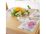 Tovagliette Abakuhaus Con Motivo Floreale, Motivo Mandala, Tema Yoga Orientale, Figura Di Fiore Di Loto Con Mantide Astratta E Pois, Decorazione Da Tavola In Tessuto Resistente Al Lavaggio Per Sala Da Pranzo E Cucina, Rosa