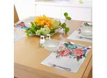 Abakuhaus Tovagliette Con Motivi Floreali, Foglie Con Rami Di Rose, Margherite E Lillà, Tema Naturale, Stampa Artistica Vintage, Decorazioni Da Tavola In Tessuto Resistente Ai Colori Per La Sala Da Pranzo E La Cucina, Multicolore