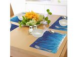 Tovagliette Abakuhaus Trippy, Sfondo Astratto Con Fiamme Di Gas, Energia In Movimento, Fuoco, Illustrazione Moderna, Tiscjdeco In Tessuto Resistente Al Colore Per La Sala Da Pranzo E La Cucina, Blu Violetto