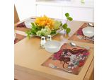 Abakuhaus Tovagliette Giorno Dei Morti, Dia De Los Muertos Cultura Spagnola Teschio Festivo Messicano, Tiscjdeco In Tessuto Resistente Ai Colori Per La Sala Da Pranzo E La Cucina, Cannella Magenta Marrone Rossiccio