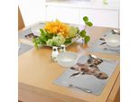 Tovagliette Abakuhaus Con Animali, Safari Africano, Creature, Giraffa Digitale, Grafica Moderna A Triangoli, Tiscjdeco In Tessuto Resistente Al Lavaggio Per Sala Da Pranzo E Cucina, Marrone E Grigio