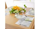 Tovagliette Abakuhaus Baum, Tema Madre Natura - Alberi Freschi Con Motivo A Foglie - Tema Ecologia E Crescita, Decorazione Da Tavola In Tessuto Resistente Al Lavaggio Per La Sala Da Pranzo E La Cucina, Verde Chiaro E Bianco