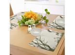 Tovagliette Abakuhaus Wald, Tema Natura Panorama Con Uccellino Su Ramo Stampato, Tovaglietta Decorativa In Tessuto Resistente Al Lavaggio Per Sala Da Pranzo E Cucina, Verde Oliva Crema