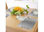 Abakuhaus Tovagliette Astratte, Motivo Geometrico Quadrato Verticale, Stile Minimalista Moderno, Design Trippy, Tiscjdeco In Tessuto Resistente Al Colore Per La Sala Da Pranzo E La Cucina, Bianco E Nero