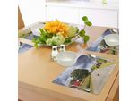 Abakuhaus Tovagliette Rustiche, Fattoria Sulla Strada Di Campagna Con Fienile E Trattore Su Sfondo Tempestoso, Tiscjdeco In Tessuto Resistente Al Colore Per La Sala Da Pranzo E La Cucina, Multicolore