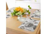 Abakuhaus Tovagliette Giorno Dei Morti, Teschi Dipinti E Fiori, Stampa Festiva Dia De Los Muertos, Tovaglietta Decorativa In Tessuto Colorato Per Sala Da Pranzo E Cucina, Bianco