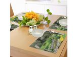 Tovagliette Da Giardino Abakuhaus, Stile Parco Giapponese Rilassante Con Stampa Paesaggio Con Laghetto, Erba, Pietre E Alberi, Tiscjdeco In Tessuto Resistente Al Colore Per La Sala Da Pranzo E La Cucina, Verde