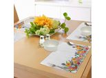 Tovagliette Abakuhaus Con Motivi Floreali, Stampa In Stile Caricaturale Con Piante Da Giardino, Margherite, Violette, Tulipani, Natura, Decorazioni Da Tavola In Tessuto Resistente Al Lavaggio Per La Sala Da Pranzo E La Cucina, Multicolore