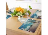 Tovagliette Abakuhaus Cactus, Deserto Abbandonato Con Fiori Di Cactus Essiccati In Una Calda Giornata Estiva, Foto, Tiscjdeco In Tessuto Resistente Al Colore Per La Sala Da Pranzo E La Cucina, Multicolore