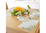 Tovagliette Abakuhaus Con Motivi Floreali, Margherite, Dettagli Orientali Astratti E Foglie Con Sole, Stampa Artistica, Decorazione Da Tavola In Tessuto Resistente Al Lavaggio Per Sala Da Pranzo E Cucina, Giallo E Bianco