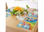 Abakuhaus Tovagliette Con Caricature, Cielo Arcobaleno Con Palloncini, Cuori, Colori, Amore Romantico, San Valentino, Tema Primaverile, Decorazioni Da Tavola In Tessuto Resistente Ai Colori Per La Sala Da Pranzo E La Cucina, Multicolore