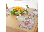 Tovagliette Abakuhaus Con Motivi Floreali, Numeri Floreali E Farfalle, Stampa Con Motivi Floreali Stilizzati Asiatici, Decorazioni Da Tavola In Tessuto Resistente Allo Scolorimento Per La Sala Da Pranzo E La Cucina, Beige, Kaki, Rosa