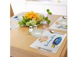 Tovagliette Acquerellate Abakuhaus, Tema Sottomarino - Alghe Blu Del Pacifico, Pesce Chirurgo, Grafica Marina Esotica, Tiscjdeco In Tessuto Resistente Al Lavaggio Per La Sala Da Pranzo E La Cucina, Giallo