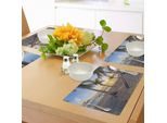 Abakuhaus Tovagliette Tropicali, Spiaggia Paradisiaca Con Amaca E Palme Da Cocco Horizon Coast Vacation Scenery, Tiscjdeco In Tessuto Resistente Ai Colori Per La Sala Da Pranzo E La Cucina, Multicolore
