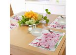 Abakuhaus Tovagliette Fantasia, Principessa Castello Principessa Delle Fiabe Regno Magico Illustrazione Cartoon Arte, Tiscjdeco In Tessuto Resistente Ai Colori Per La Sala Da Pranzo E La Cucina, Bianco Rosa