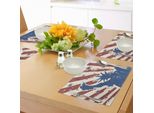 Abakuhaus 4 Luglio Tovagliette, Bozzetti Della Statua Della Libertà Con Strisce Sporche E Accordo Sulle Stelline, Tiscjdeco In Tessuto Resistente Al Lavaggio Per La Sala Da Pranzo E La Cucina, Blu Navy Beige Rubino