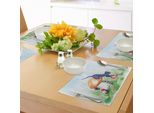 Tovagliette Abakuhaus, Piccoli Gatti Neri In Un Giardino Di Funghi Con Stampa Grafica Di Foglie E Fiori, Decorazione Da Tavola In Tessuto Resistente Al Lavaggio Per La Sala Da Pranzo E La Cucina, Multicolore