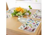 Tovagliette Abakuhaus Marine, Grafica Con Animali Marini: Polpi, Delfini, Conchiglie, Razze, Granchi, Tartarughe, Meduse, Tiscjdeco In Tessuto Resistente Al Lavaggio Per La Sala Da Pranzo E La Cucina, Multicolore