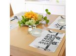 Abakuhaus Tovagliette Con Citazioni, Citazioni Moderne Motivanti E Stimolanti Con Stampa Grafica Jugendstil, Decorazioni Da Tavola In Tessuto Resistente Ai Colori Per La Sala Da Pranzo E La Cucina, Cocco Nero