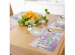Tovagliette Abakuhaus Lifestyle, Motivo "Ciao Estate"" Con Citazione Motivazionale, Ombrellino Da Cocktail, Palme, Stelle Marine E Stampa Vacanziera, Decorazione Da Tavola In Tessuto Resistente Al Lavaggio Per Sala Da Pranzo E Cucina, Viola"