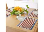 Abakuhaus 4 Luglio Tovagliette, Strisce Diagonali Astratte Con Illustrazione A Tema "Stella Antica Gloria"", Tiscjdeco In Tessuto Resistente Al Lavaggio Per La Sala Da Pranzo E La Cucina, Blu Navy Beige Rubino"