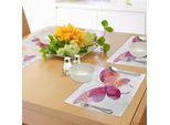 Tovagliette Abakuhaus Acquerello, Illustrazione Acquerello Farfalla Nei Colori Vivaci Spirito Ali Grafica, Sottobicchieri In Tessuto Lavabile Decorazione Tavola Con Stampa, Colori Fucsia Rosa Salmone