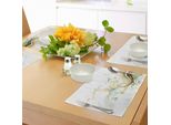 Tovagliette Abakuhaus Con Motivi Floreali, Edera Floreale Astratta Moderna Con Boccioli E Fiori, Stampa A Linee Ondulate, Tiscjdeco In Tessuto Resistente Al Lavaggio Per Sala Da Pranzo E Cucina, Marrone, Giallo, Bordeaux, Bianco