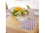 Abakuhaus 4 Luglio Tovagliette, Motivo Con Bandiere Americane A Forma Di Cuore, Amore Per La Nazione, Tiscjdeco In Tessuto Resistente Al Lavaggio Per La Sala Da Pranzo E La Cucina, Blu Navy, Bianco E Rosso