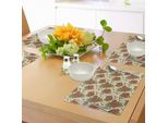 Tovagliette Abakuhaus Arancioni, Sfondo Autunnale Con Motivi Floreali E Stampa Floreale, Decorazioni Da Tavola In Tessuto Resistente Al Lavaggio Per La Sala Da Pranzo E La Cucina, Verde Oliva E Arancione