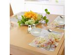 Tovagliette Abakuhaus Shabby Chic, Grafica Colorata Con Gigli, Boccioli Di Fiori E Foglie Dipinti Ad Acquerello, Decorazioni Da Tavola In Tessuto Resistente Al Lavaggio Per La Sala Da Pranzo E La Cucina, Rosa Chiaro, Pesca E Crema.