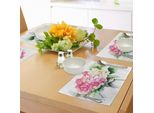 Tovagliette Abakuhaus Con Motivi Floreali, Bouquet Di Ortensie In Acquerello Con Foglie Botaniche, Decorazioni Da Tavola In Tessuto Resistente Al Lavaggio Per Sala Da Pranzo E Cucina, Giallo Rosa