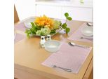Tovagliette Abakuhaus Con Motivi Floreali, Disegno Damascato Con Illustrazioni Floreali Vintage Retrò, Tiscjdeco In Tessuto Resistente Al Lavaggio Per La Sala Da Pranzo E La Cucina, Rosa Chiaro E Bianco