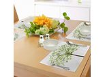 Tovagliette Abakuhaus Natur, Albero Estivo Con Fiori Sbocciati, Stampa Artistica Stagionale Primaverile, Tiscjdeco In Tessuto Resistente Al Lavaggio Per Sala Da Pranzo E Cucina, Verde Marrone Bianco