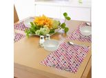 Abakuhaus Tovagliette Rosa, Motivo Geometrico A Triangoli Con Pois, Linee A Zig Zag, Stampa Astratta, Tiscjdeco In Tessuto Resistente Al Lavaggio Per Sala Da Pranzo E Cucina, Multicolore