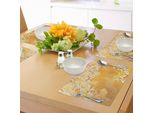 Tovagliette Asiatiche Abakuhaus, Fiori Di Ciliegio Giapponesi Sakura Tree Branches, Motivi Floreali Etnici Spirituali, Tiscjdeco In Tessuto Resistente Al Lavaggio Per La Sala Da Pranzo E La Cucina, Calendula Crema