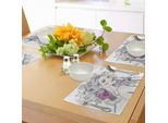 Tovagliette Abakuhaus Con Motivi Floreali, Ritratto Di Una Bella Donna Con Fiori Tra I Capelli E Motivo A Farfalle, Decorazione Da Tavola In Tessuto Resistente Al Lavaggio Per La Sala Da Pranzo E La Cucina, Bianco E Perla