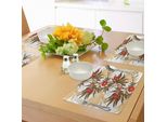 Tovagliette Abakuhaus, Pianta Rampicante Esotica Ivy Flowers Foglie Vintage Blooms Botanica Artwork, Tiscjdeco In Tessuto Resistente Al Lavaggio Per Sala Da Pranzo E Cucina, Marrone Sabbia Marrone Rosso