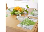 Abakuhaus Tovagliette Esotiche, Tronchi Di Bambù Con Foglie Spiritual Fresh Bunch Pianta Tropicale Eco Foliage Print, Tiscjdeco In Tessuto Resistente Al Lavaggio Per La Sala Da Pranzo E La Cucina, Verde Lime
