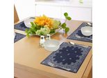 Tovagliette Abakuhaus Paisley, Motivo Etnico Asiatico Con Influenze Arabe Orientali Immagine Artistica, Tiscjdeco In Tessuto Resistente Al Lavaggio Per La Sala Da Pranzo E La Cucina, Blu Scuro E Bianco