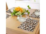 Tovagliette Mimetiche Abakuhaus, Stile Astratto Con Motivo Mimetico In Diverse Tonalità Di Marrone, Tiscjdeco In Tessuto Resistente Al Lavaggio Per La Sala Da Pranzo E La Cucina, Color Caramello Chiaro, Nero, Marrone Chiaro