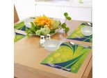 Abakuhaus Tovagliette Moderne, Vivace E Vibrante Bandiera Brasiliana Con Dettagli Geometrici Colorati, Tiscjdeco In Tessuto Resistente Ai Colori Per La Sala Da Pranzo E La Cucina, Verde Chiaro E Blu Scuro
